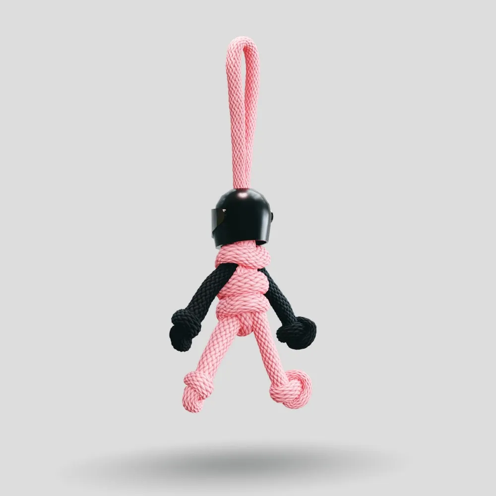 Black Pink Biker Buddy Paracord Keychain