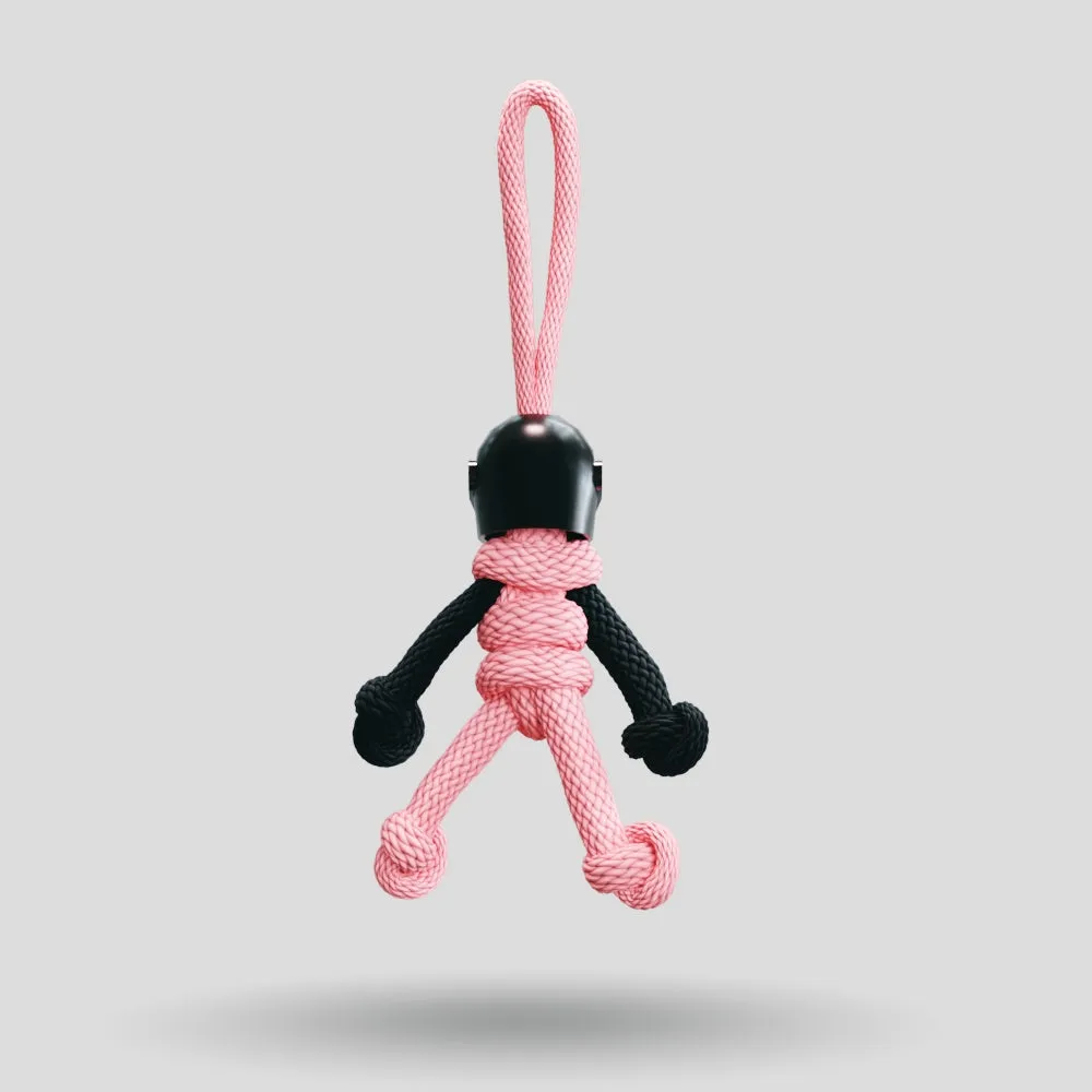 Black Pink Biker Buddy Paracord Keychain