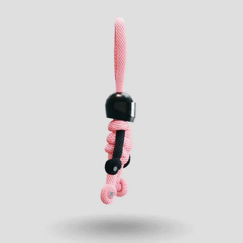 Black Pink Biker Buddy Paracord Keychain