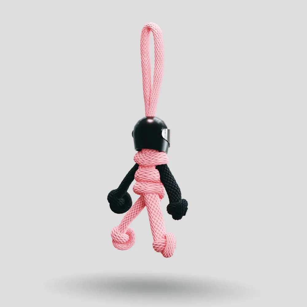 Black Pink Biker Buddy Paracord Keychain