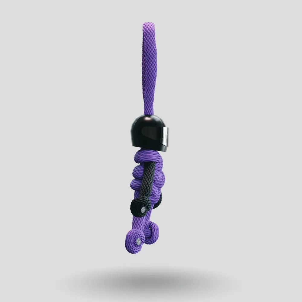 Black Purple Biker Keychain