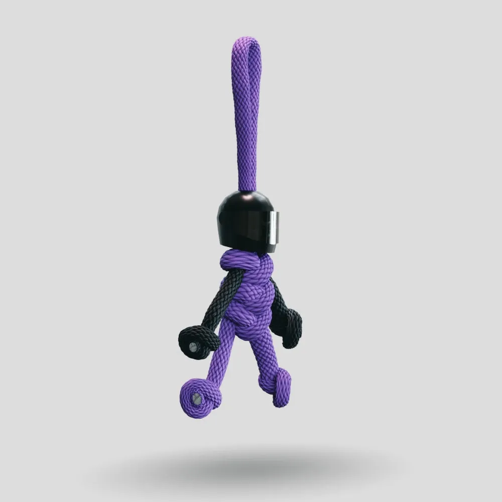 Black Purple Biker Keychain