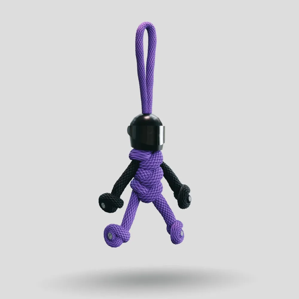 Black Purple Biker Keychain