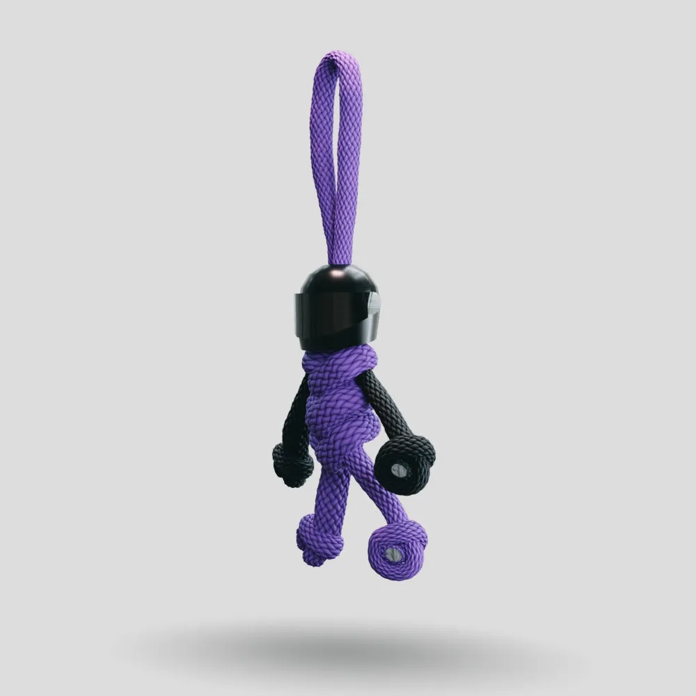 Black Purple Biker Keychain