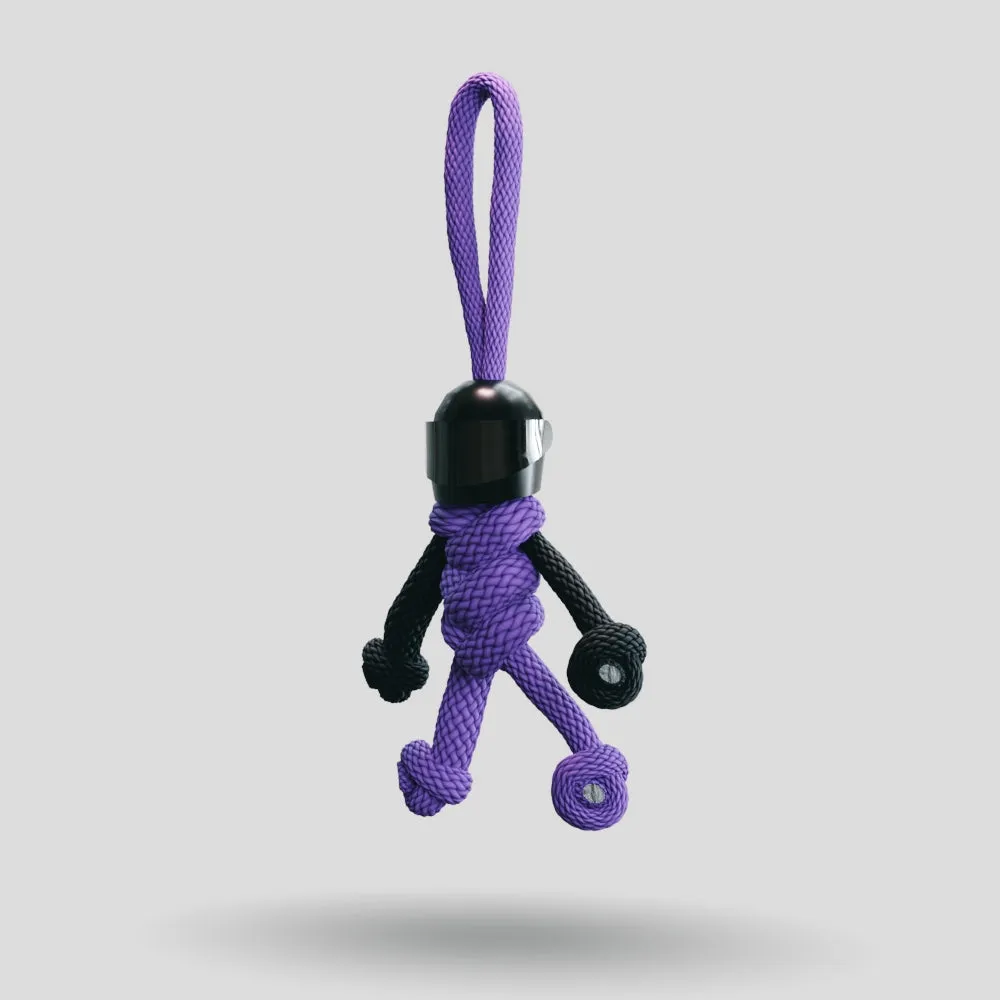 Black Purple Biker Keychain
