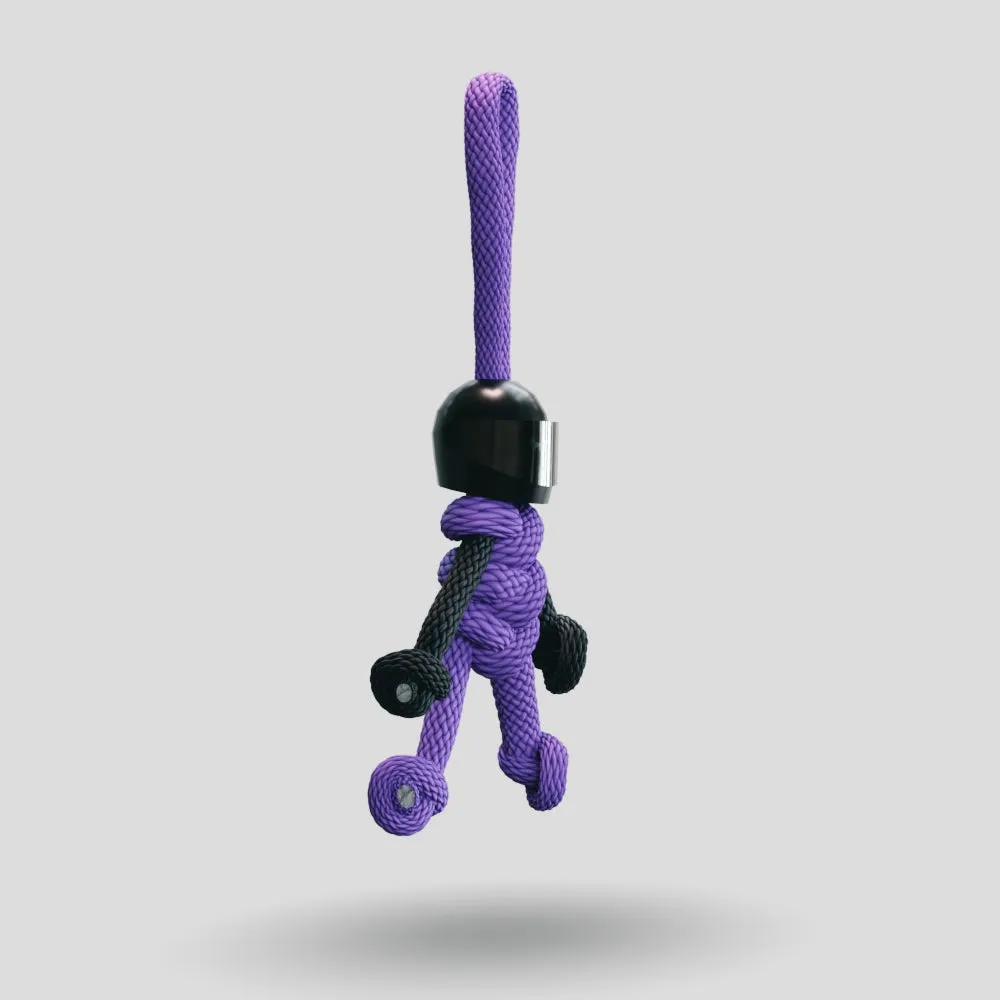 Black Purple Biker Keychain