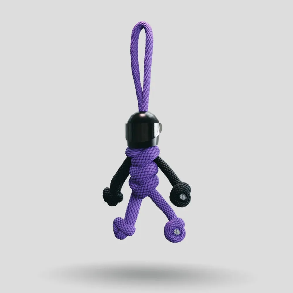 Black Purple Biker Keychain