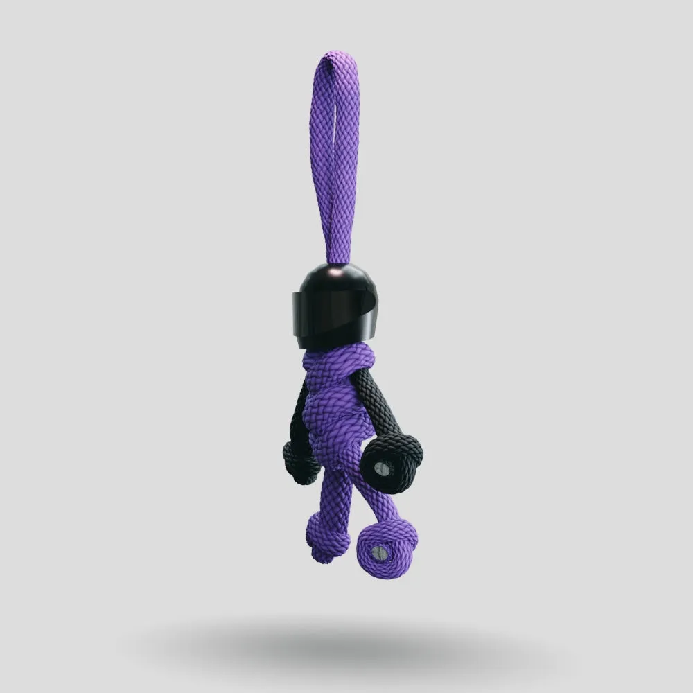 Black Purple Biker Keychain