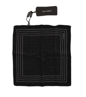 Black Silk Dotted Handkerchief