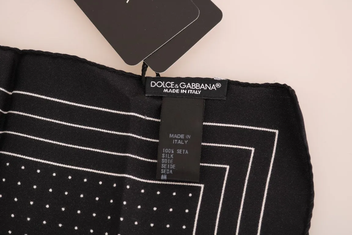 Black Silk Dotted Handkerchief