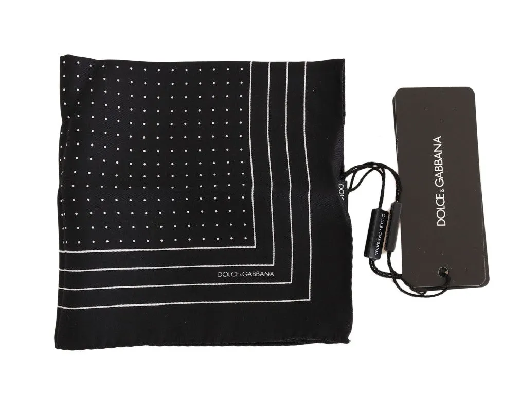 Black Silk Dotted Handkerchief