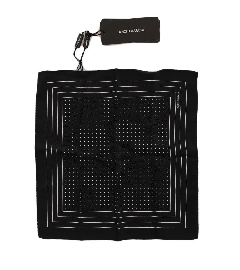 Black Silk Dotted Handkerchief