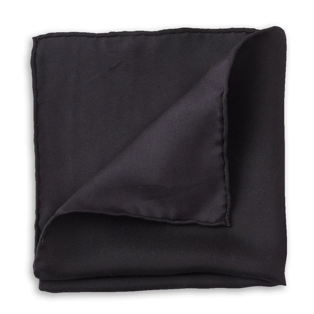 Black Silk Pocket Square