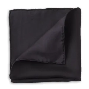 Black Silk Pocket Square