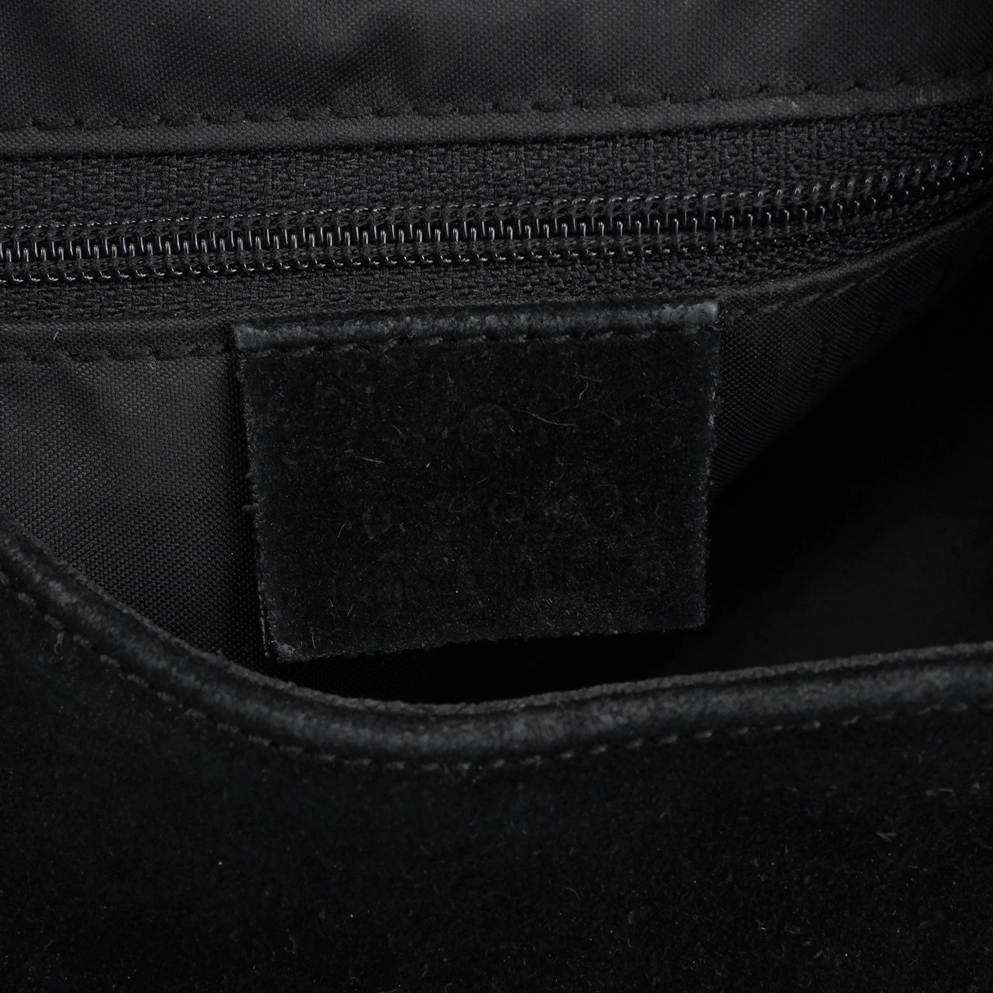 Black Suede Bamboo Hobo Shoulder Bag