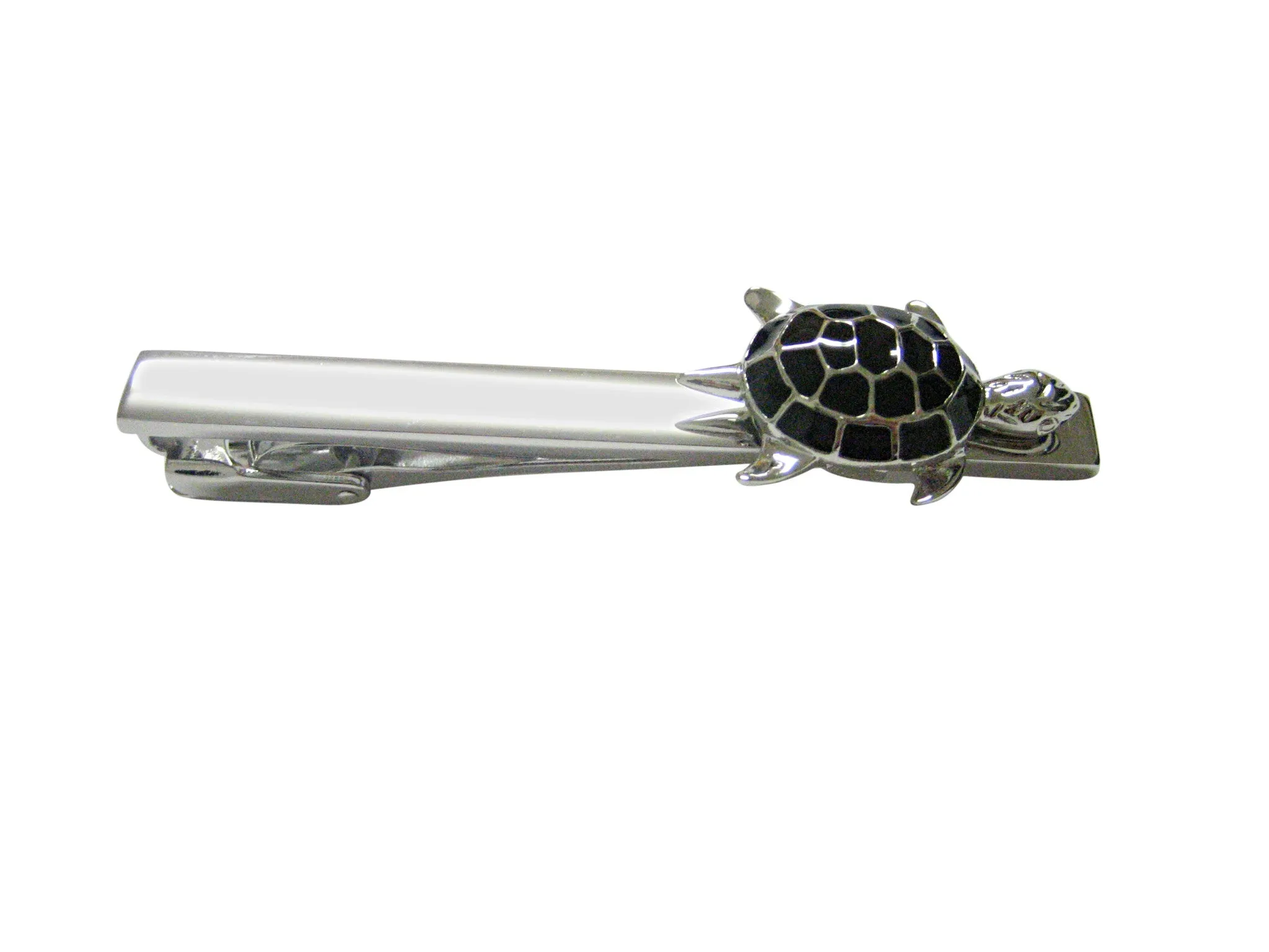 Black Turtle Tortoise Square Tie Clip