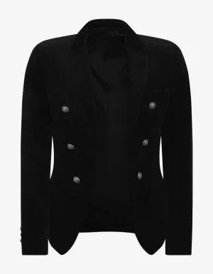 Black Velvet 6 Button Blazer -