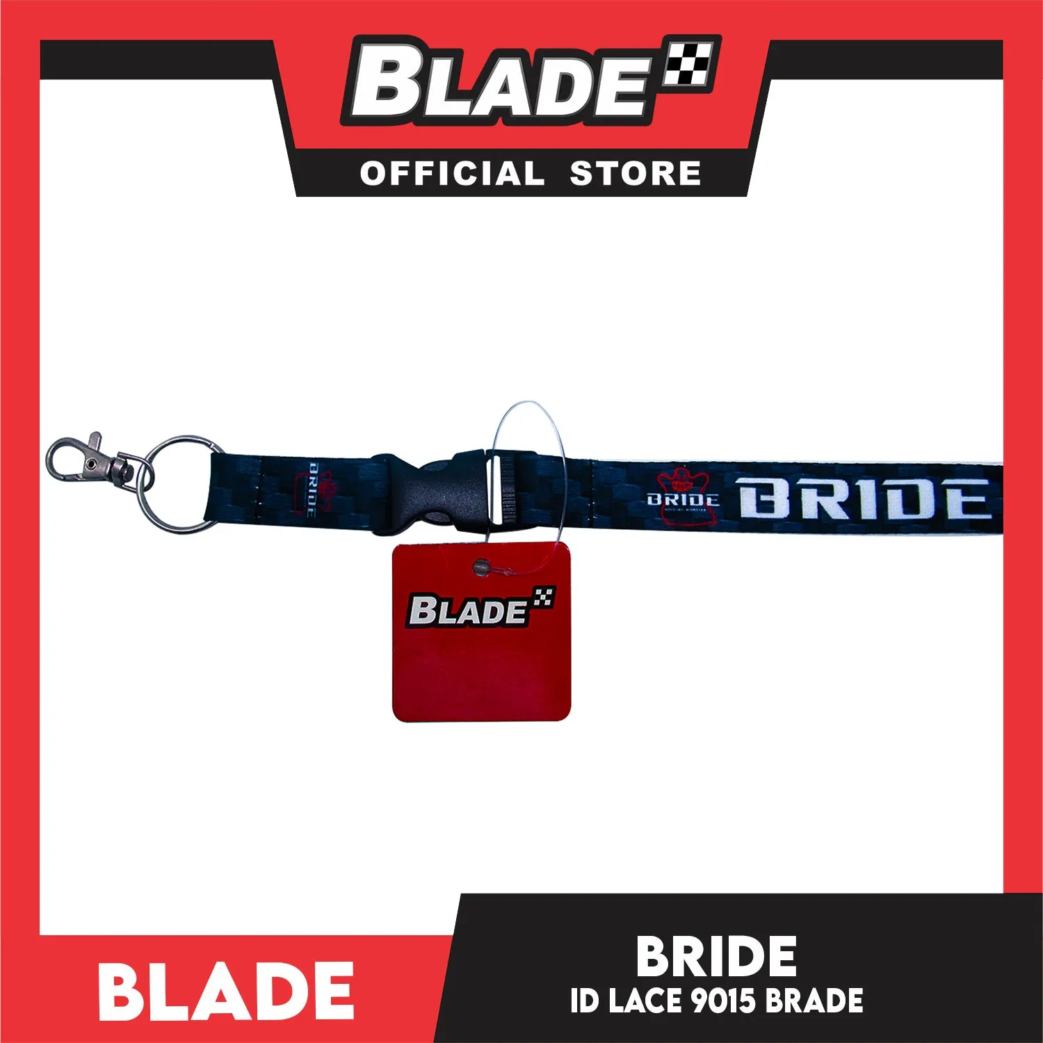 Blade ID Lace Bride Car Accessory Fabric Lanyard Neck Strap Detachable Clip 9015 (Blue/Violet/Black)