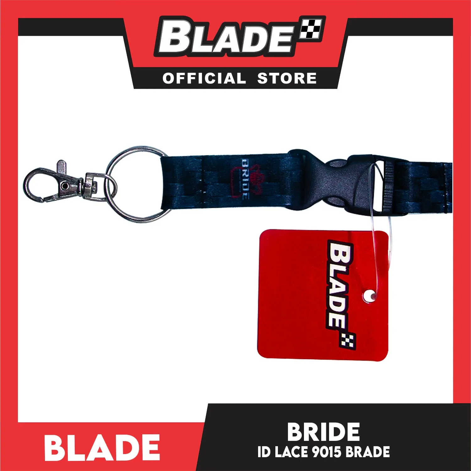 Blade ID Lace Bride Car Accessory Fabric Lanyard Neck Strap Detachable Clip 9015 (Blue/Violet/Black)