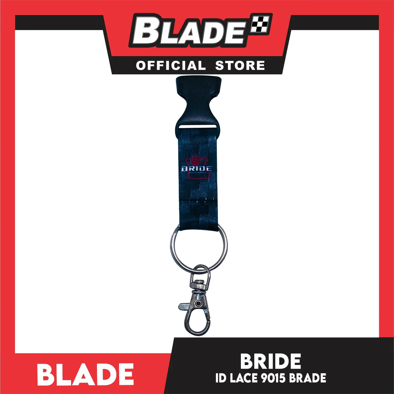 Blade ID Lace Bride Car Accessory Fabric Lanyard Neck Strap Detachable Clip 9015 (Blue/Violet/Black)