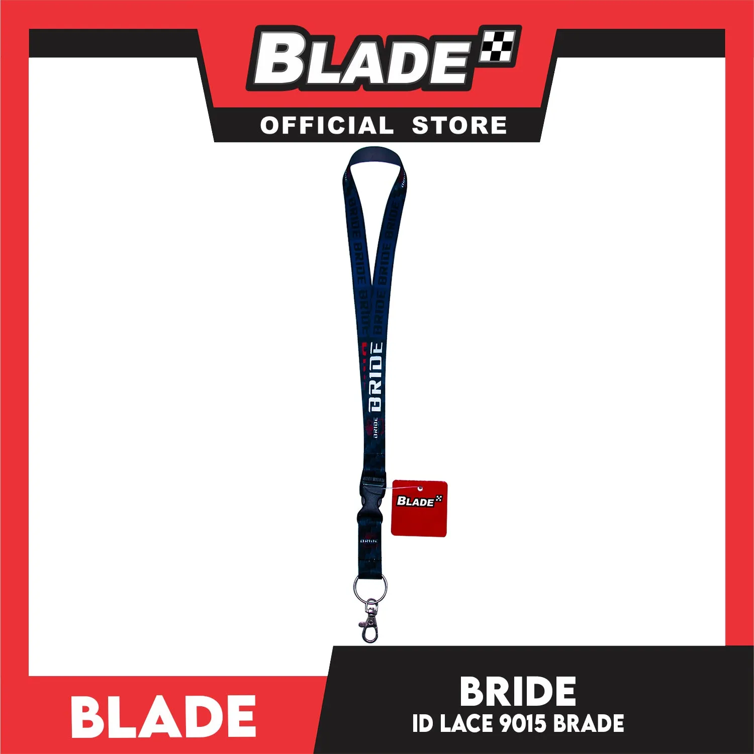 Blade ID Lace Bride Car Accessory Fabric Lanyard Neck Strap Detachable Clip 9015 (Blue/Violet/Black)