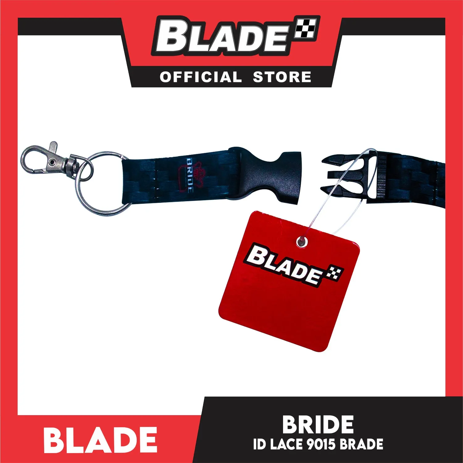 Blade ID Lace Bride Car Accessory Fabric Lanyard Neck Strap Detachable Clip 9015 (Blue/Violet/Black)