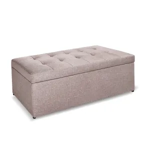 Blanket Box Storage Ottoman PU Leather Fabric Chest Toy Clothes Foot Stool Bed