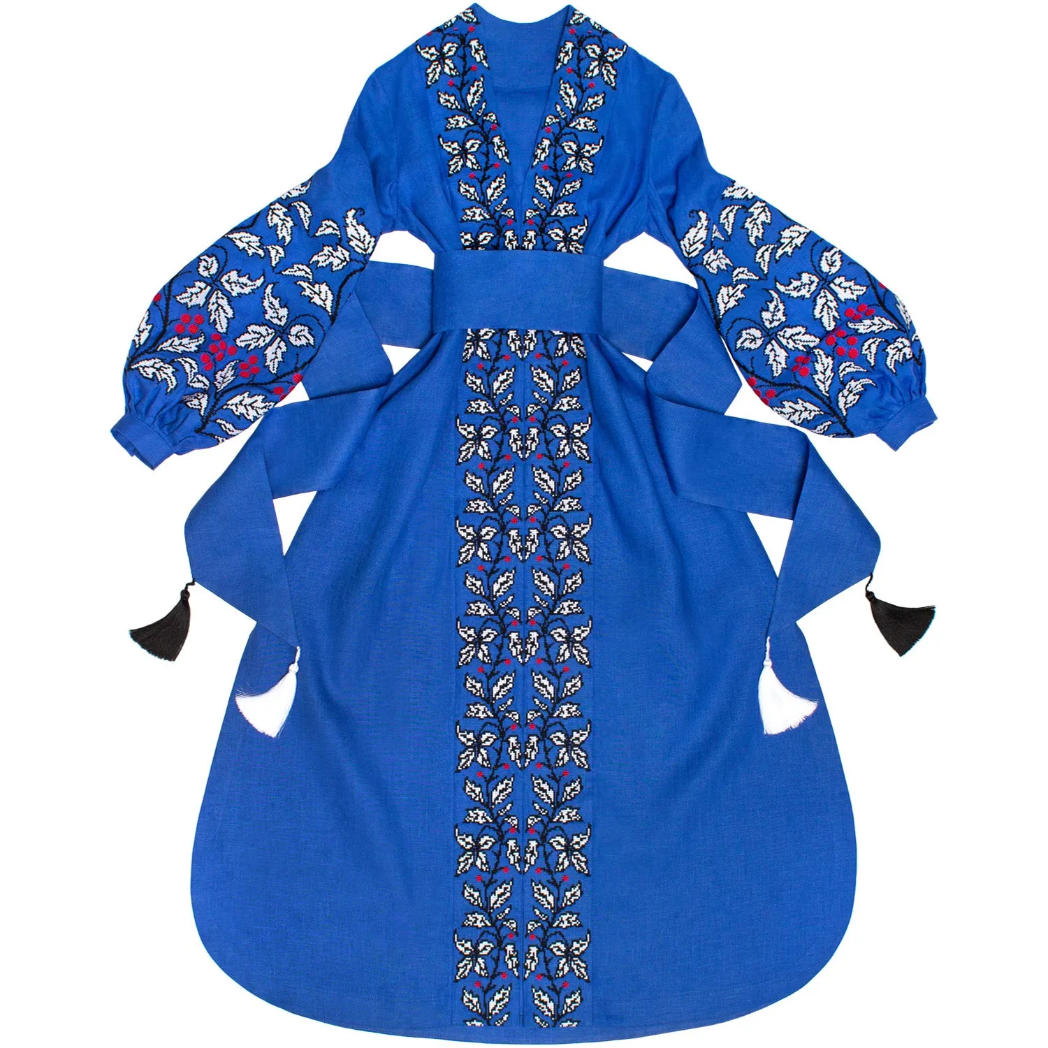 Blue Boho style Kaftan with grapes