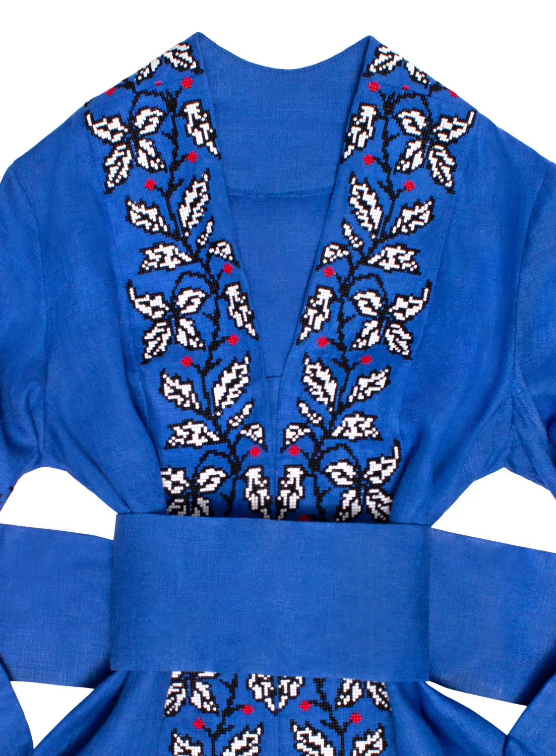Blue Boho style Kaftan with grapes