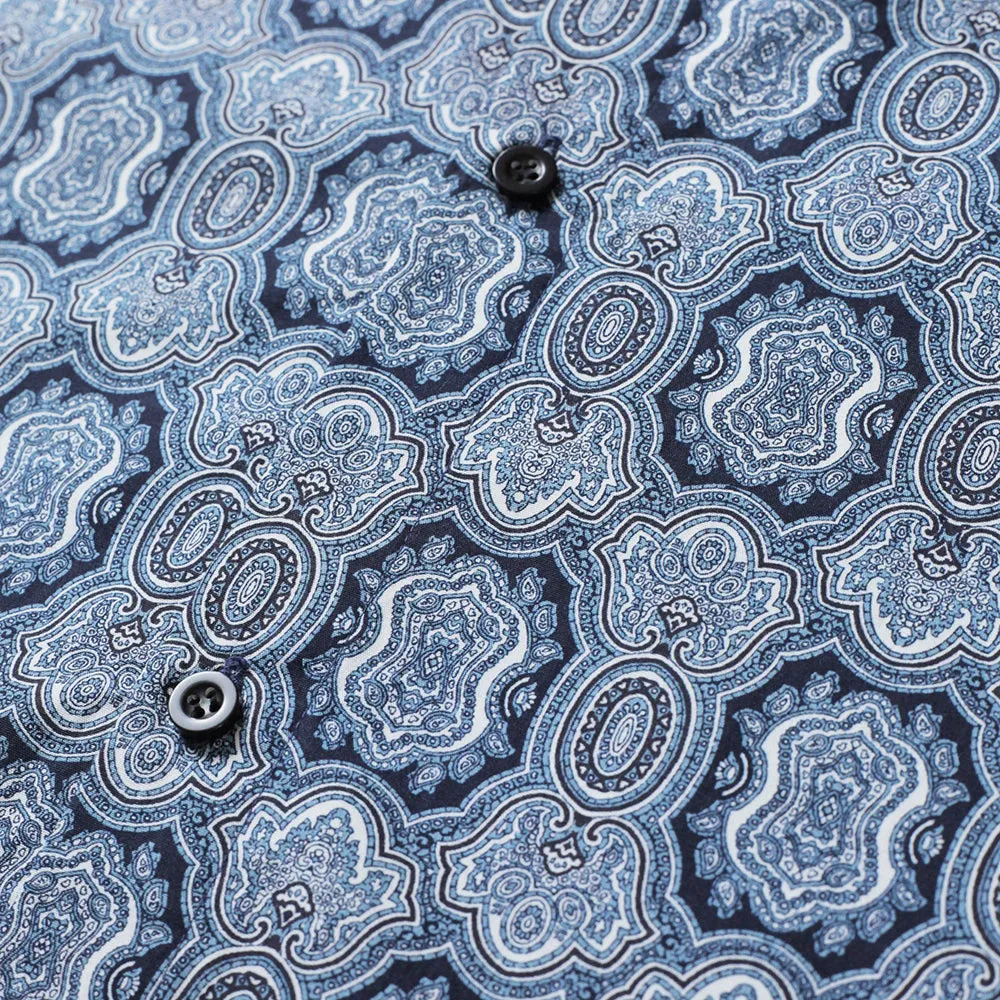Blue Flowers Baglari Shirt Blue