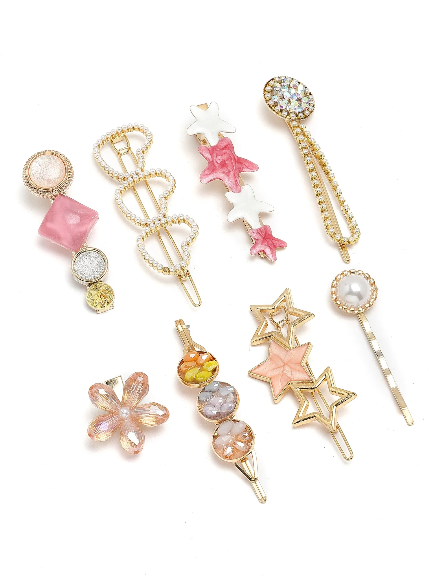Bohey by KARATCART Set of 7 Multicolor Hair Clips for Women