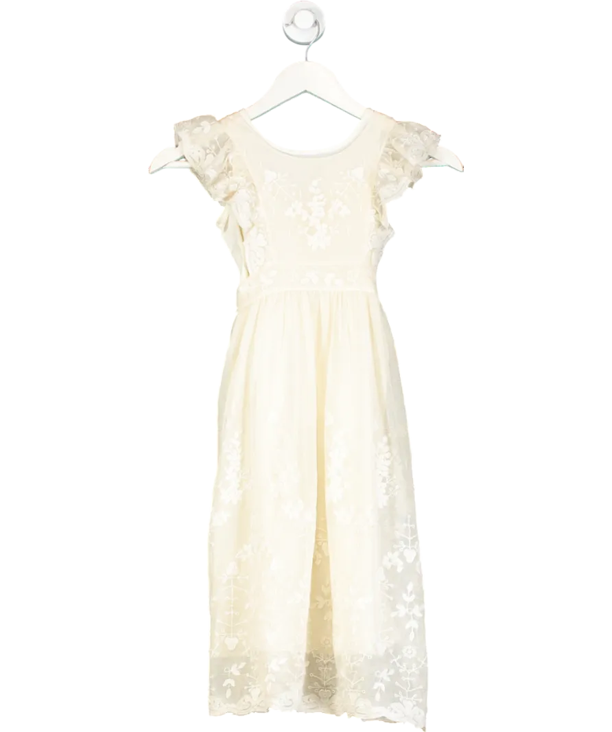 Bonpoint Cream Tulle Embroidered Dress 6 Years