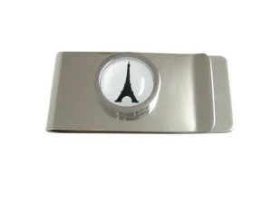 Bordered France Eiffel Tower Pendant Money Clip