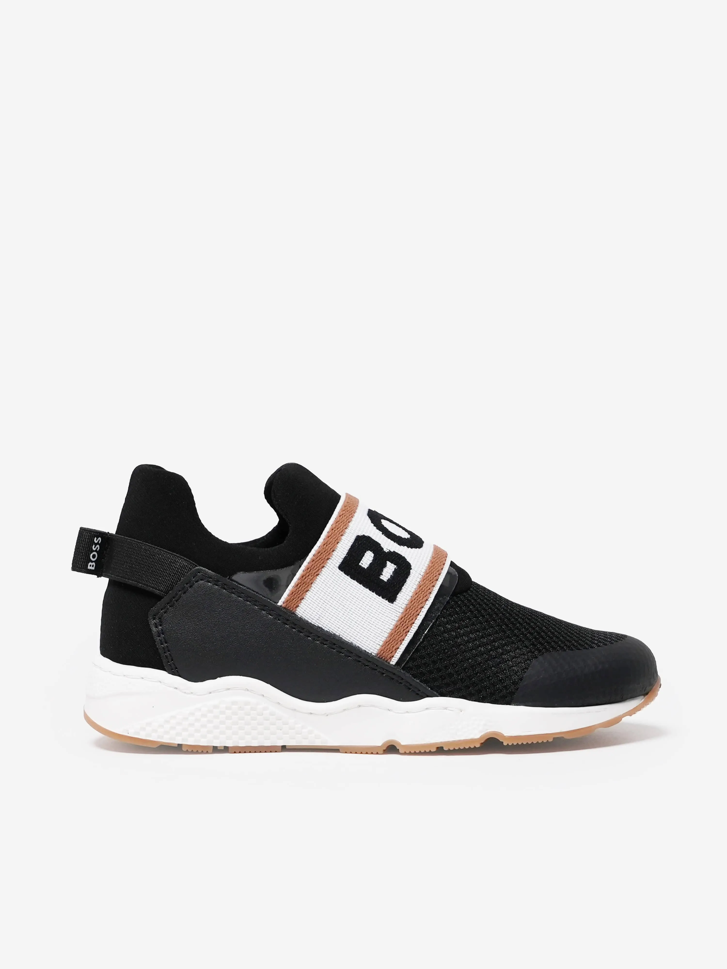 BOSS Boys Logo Trainers in Black