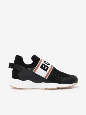 BOSS Boys Logo Trainers in Black