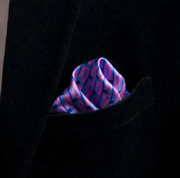 Bourbon Row© Pocket Square | Navy   Pink