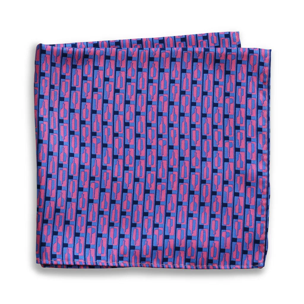 Bourbon Row© Pocket Square | Navy   Pink