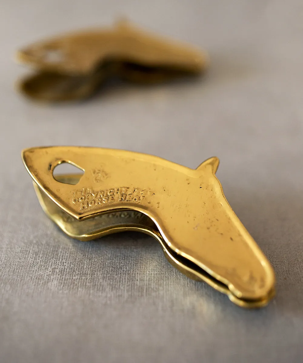 Brass Horse Head Clip