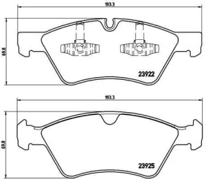 Brembo Brake Pads Front Mercedes Ml/Gl500 20 ( Set Lh&Rh) (P50063)