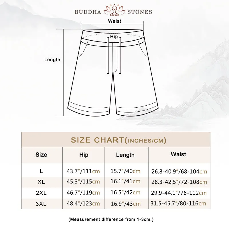 Buddha Stones Plain Color Bottom Hollow Lace Design Lace-up Cotton Linen Women's Shorts With Pockets