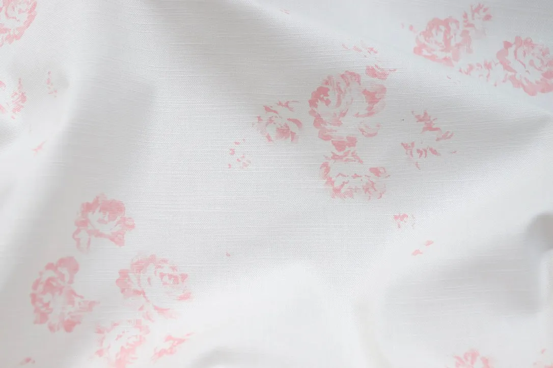 Camille - Soft Pink On Oyster linen, Without Leaf