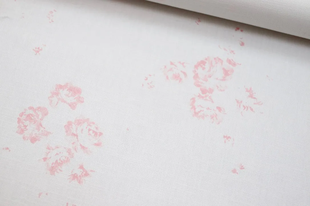 Camille - Soft Pink On Oyster linen, Without Leaf