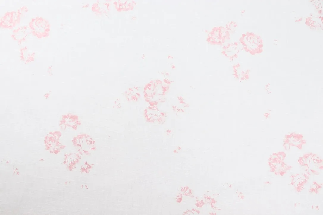 Camille - Soft Pink On Oyster linen, Without Leaf