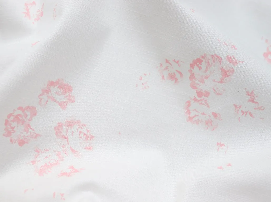 Camille - Soft Pink On Oyster linen, Without Leaf