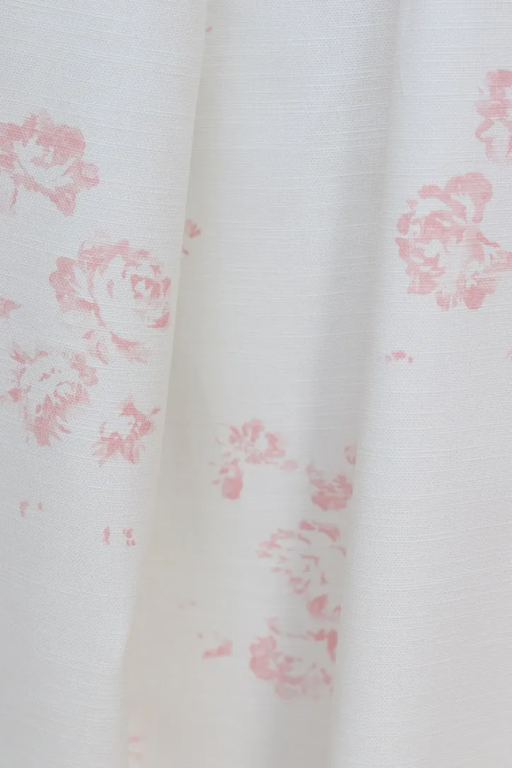 Camille - Soft Pink On Oyster linen, Without Leaf