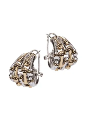Canias Collection Five Row Omega Clip Earrings