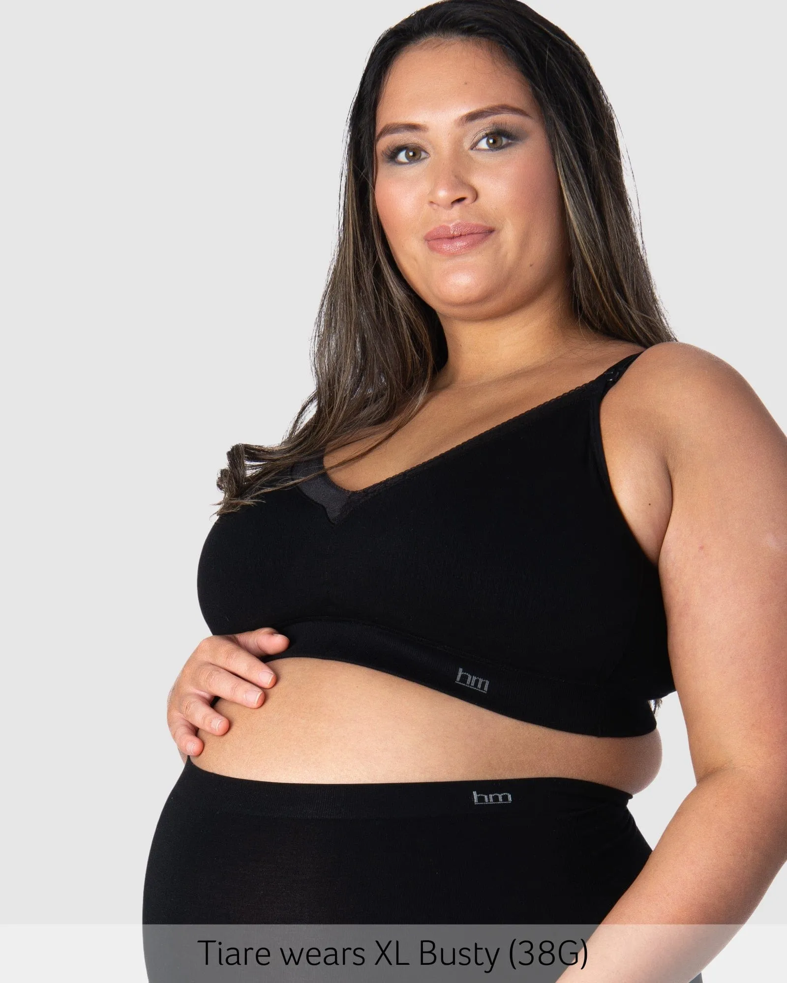 Caress Bamboo Nursing Bra - Black Busty