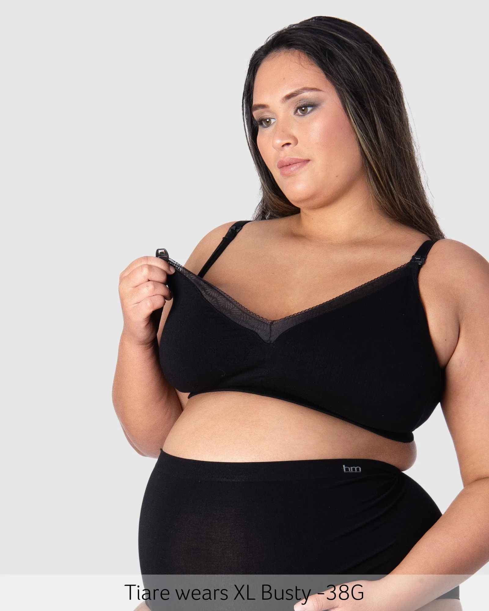 Caress Bamboo Nursing Bra - Black Busty