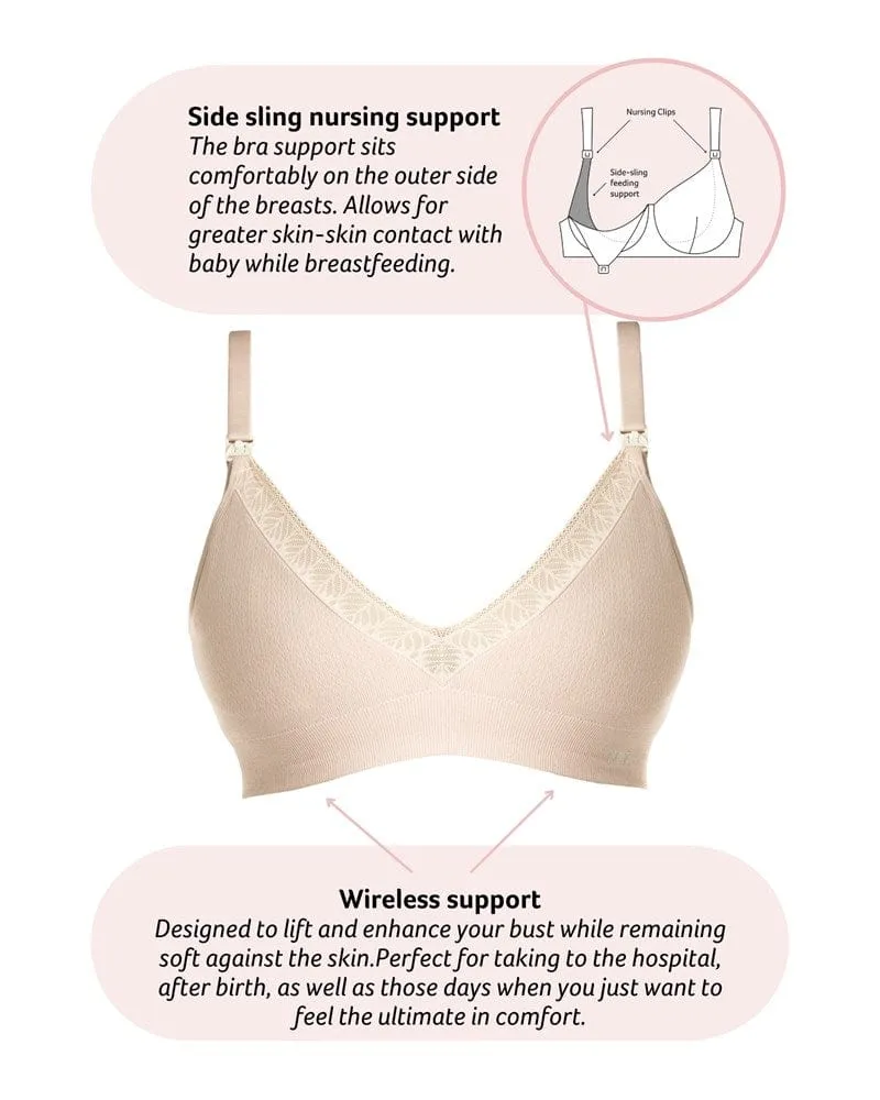 Caress Bamboo Nursing Bra - Oat Busty