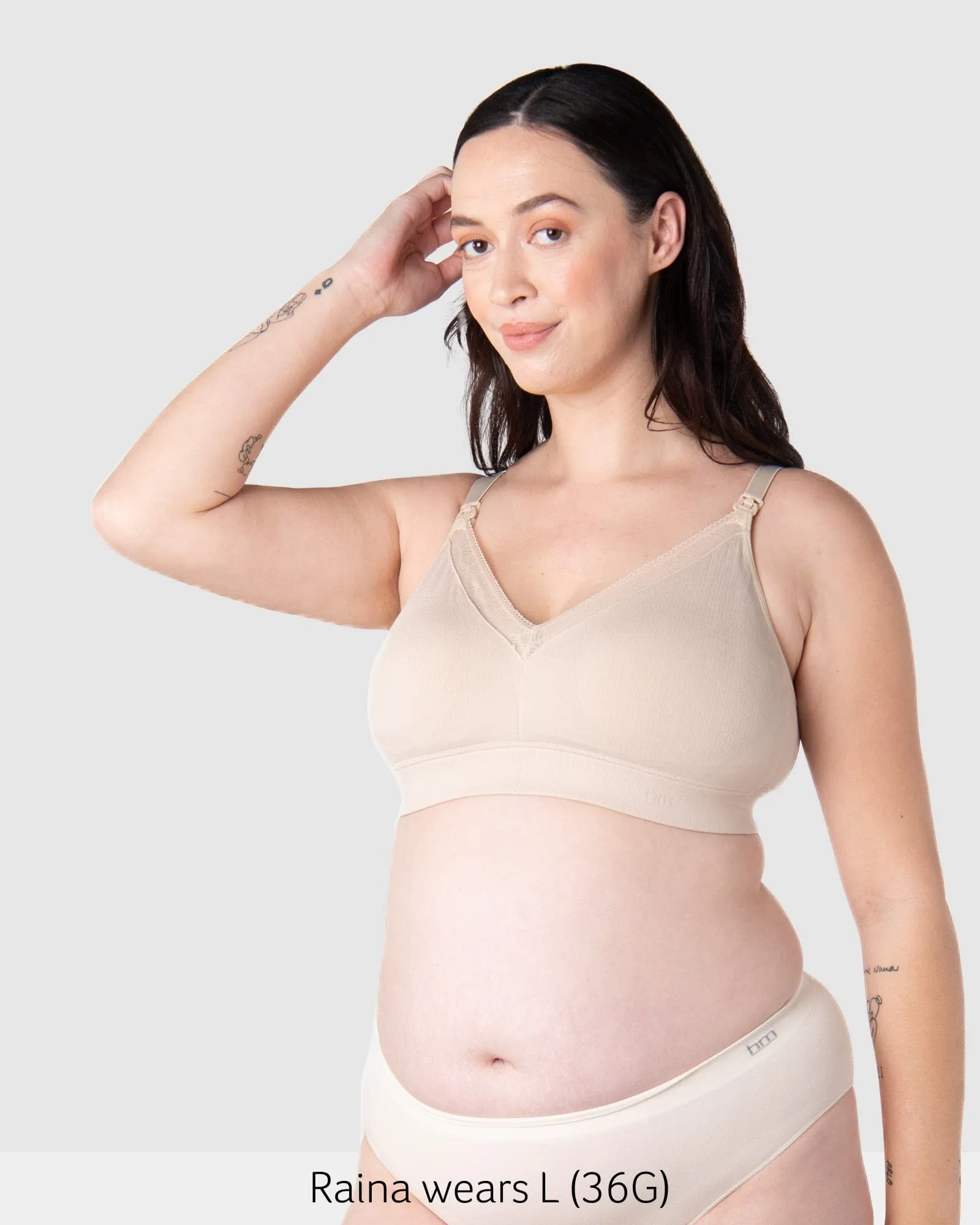 Caress Bamboo Nursing Bra - Oat Busty